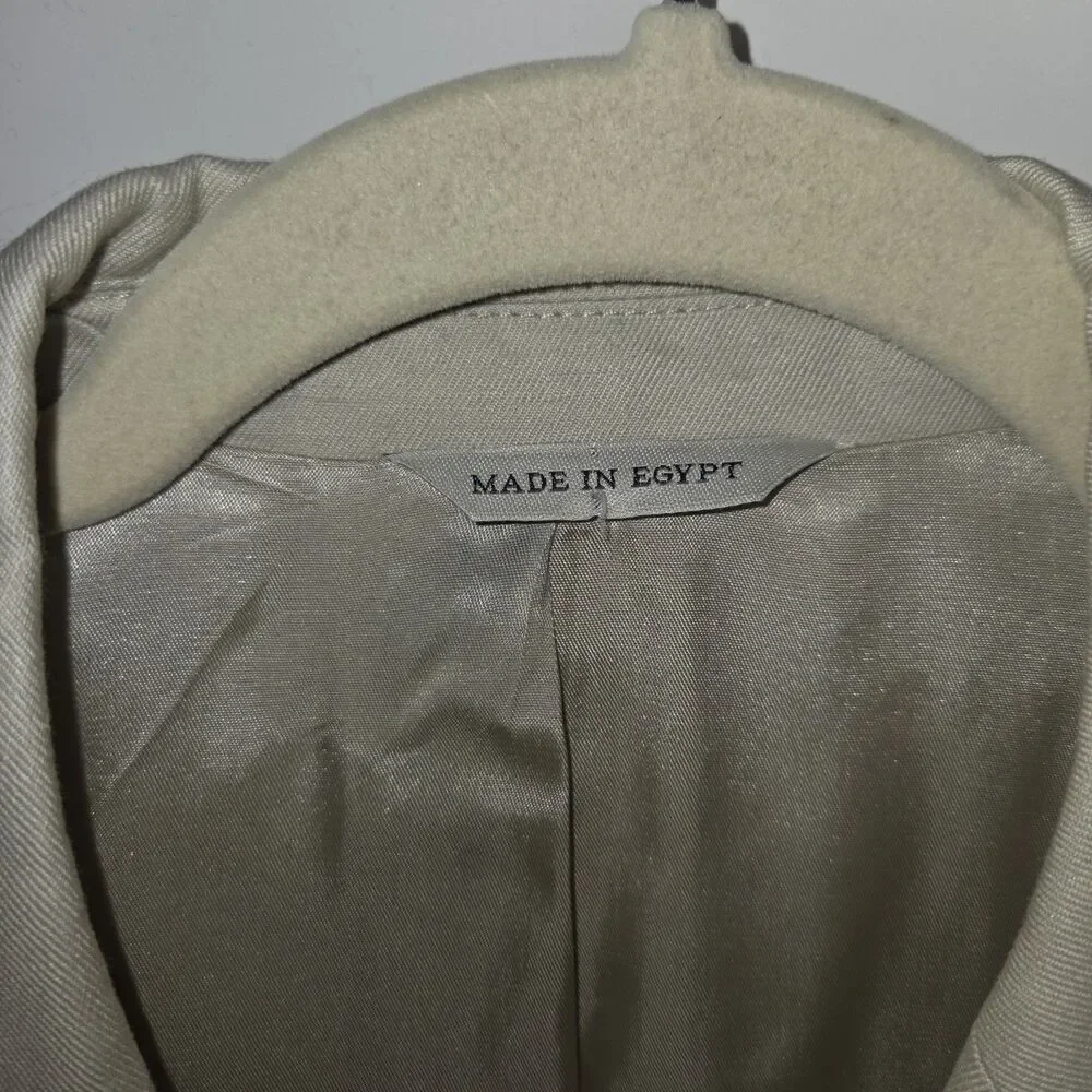Banana Republic Mens Cotton Linen 3-Button Suit Jacket Blazer Beige Tan 42L
